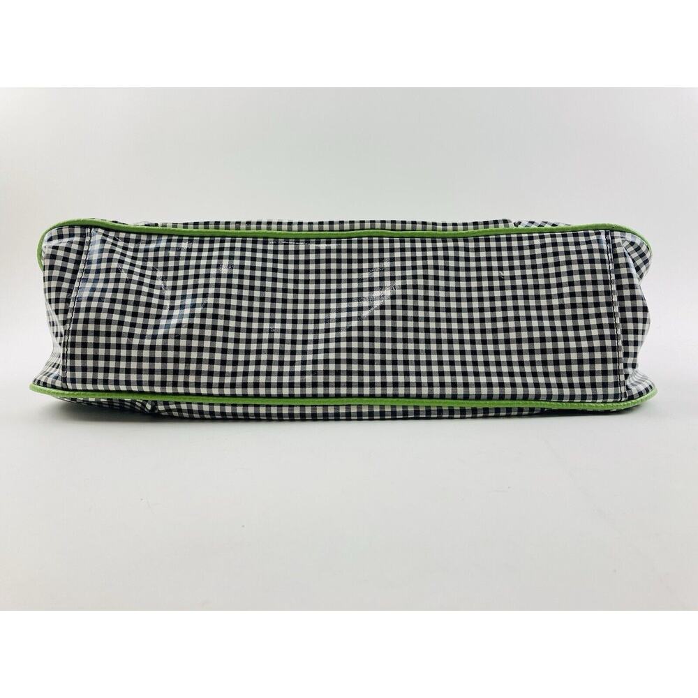 Jazza Vintage Vinyl Plastic Black White Checker Purse Shoulder Bag Lime Neon Gre - Picture 11 of 12